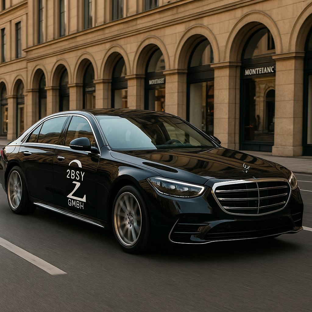 Schwarze Limousine der 2BSY GmbH vor der Maximilianstraße in München